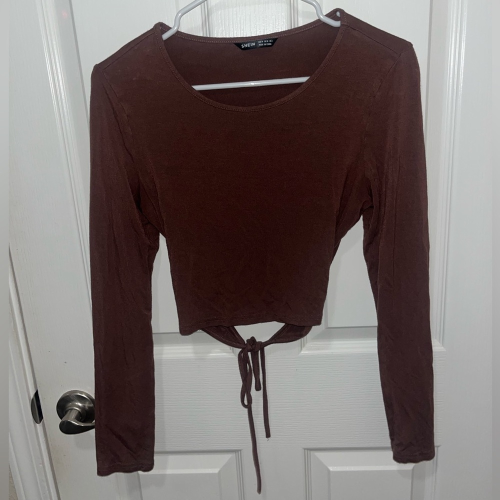 SHEIN Long Sleeve Crop Top